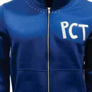 Clothing Manufacturers Streetwear Custom Embroidery Vintage Acid Wash French Terry Distressed Rhinestone Acid Wash Zip up Hoodie - Product Image 2