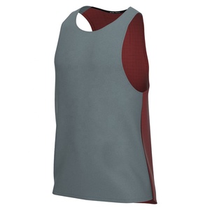 Vente en gros de débardeur en maille de polyester 100% pour hommes, vêtements des deux côtés, séchage rapide, entraînement, Stringer, sans manches, conception de fitness musculaire - Product Image 5