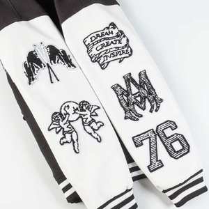 OEM Blank Custom Logo Leather Sleeves Embroidery Varsity <b>Jacket</b> Men Baseball Men's <b>Jacket</b> With Your Own Logo - Product Image 6