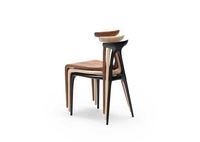 Ensemble de table à manger en teck européen moderne, respectueux de l'environnement, avec des contours organiques, une silhouette artistique minimaliste pour l'ameublement de la maison