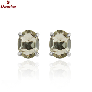 Best Selling 925 Sterling <b>Silver</b> Lemon Quartz <b>Stud</b> Earrings Cute Oval Shape Gemstone for Women Weddings Anniversaries Parties - Product Image 2