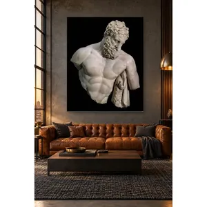 Statue de Fida Héraclès sur toile imprimée sur fond noir - Product Image 4