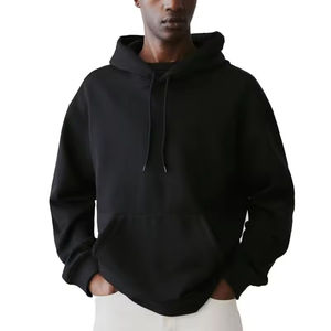 Sudadera con Capucha de Doble Capa de Algodón Grueso con Bolsillo Tipo Canguro y Hombros Caídos, Estilo Urbano Clásico con Logotipo Personalizado para Hombre - Product Image 1
