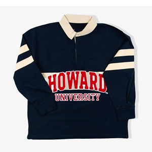 Howard University Rugby Shirt Premium Unisex Bordado HBCU Ropa Casual Velour Camisas transpirables de doble botonadura - Product Image 1