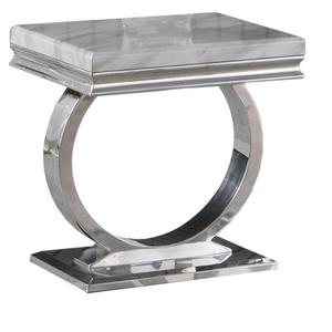 Mesa de centro de Metal de aluminio, parte superior de mármol, forma redondeada, decorativa hecha a mano para el hogar, muebles de dormitorio, Mesa Central - Product Image 5