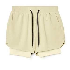 2024 nuevos pantalones cortos deportivos de doble capa para hombres transpirables Fitness culturismo entrenamiento Jogging 1-2 pantalones cortos para correr - Product Image 5