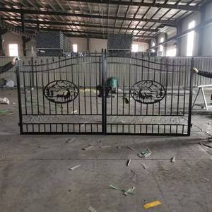 Wholesale <strong>Modern</strong> House Exterior <strong>Entrance</strong> Wrought Iron Driveway <strong>Gate</strong> 16ft 20ft Decorative Metal <strong>Gate</strong> Horse <strong>Design</strong> - Product Image 4