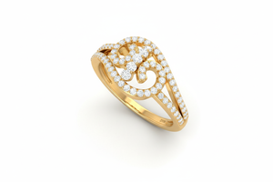 Bague scintillante pour femme en or 14 carats et diamants naturels taille brillant rond |   0.31Ctw Usage Quotidien - Product Image 3