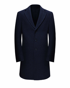 Manteau long double-boutonnage pour homme en tweed écologique réversible, épaissi, en spandex/polyester, nouvelle collection automne/hiver - Product Image 1