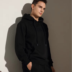 High Quality 100% Cotton Fleece Embroidered Winter Hoodies Men Wholesale Fashion Oversize Custom Logo Solid <b>Pattern</b> Hooded - Product Image 2