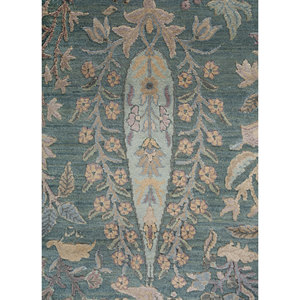 Tapis en laine et soie noués à la main du Grand-Orient AKWS-3029, motif floral abstrait, rectangulaire, patchwork pour couloir et salon - Product Image 3