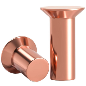 Rivet en cuivre massif à tête fraisée, norme DIN, finition brillante - Product Image 1