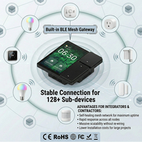 Hiwink Grosir Panel Kontrol Sentuh Rumah Pintar Tuya Standar EU WiFi BLE Gateway Sakelar Pintar 3 Tombol Mendukung Bel Pintu Nirkabel