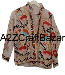 Veste en coton Suzani faite à la main pour femmes, hiver, ethnique, bohème, qualité d'exportation indienne, broderie en coton faite à la main, vêtements ethniques d'hiver - Product Image 6
