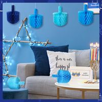 6 pièces de décoration de Dreidel de Hanoucca, 8 pouces, ornements suspendus de Hanoucca, décoration murale de Hanoucca, décoration de fête de Hanoucca