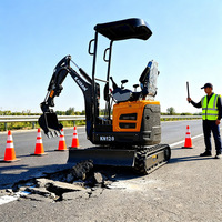 Mini-excavatrice de 1,2 tonne avec faucheuse à fléaux, moteur Kubota, nouvelle conception à queue zéro, mini-pelleteuse à louer ou à revendre