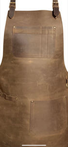 Matériau authentique Logo Haute Qualité Taille Adulte Ajustable Mode Adulte Bavoirs Croisés Tablier Dos Avec Poches LPN-0086 - Product Image 2