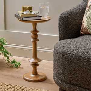 Mesa de Cóctel Moderna de Madera de Mango Pulida de Creaciones Antiguas - Product Image 1