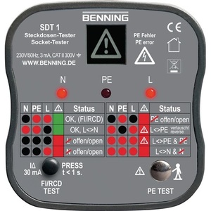 Testeur de prise BENNING SDT 1, instruments électriques pour tester les prises de contact de protection - Product Image 5