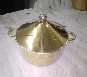 Cazuelas de Ramadán árabes doradas de acero martillado de lujo con tapa, calentador de alimentos de Metal y servidor para cocina, olla caliente de Metal para servir - Product Image 4