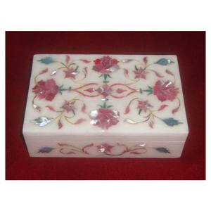 New Handmade Flower Design and <b>Floral</b> Art Marble Inlaid <b>Boxes</b> With Fine Finishing and Glossy for Decoration - Product Image 1