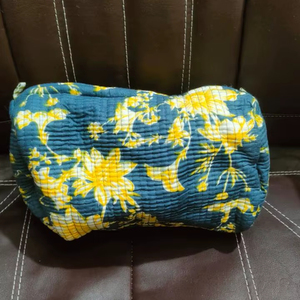 ชุดเครื่องสำอาง3ชิ้นทำจากผ้าฝ้ายงานทำมือ3ชิ้นเป็นมิตรต่อสิ่งแวดล้อมลายผลไม้อินเดีย - Product Image 2