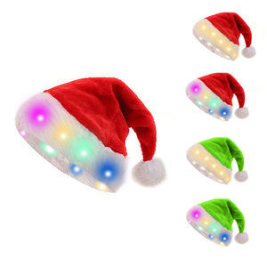 Chapeaux de noël lumineux éclairer LED chapeau de père noël décoration de noël pour enfants adultes nouvel an fournitures de fête de vacances - Product Image 1