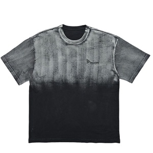 เสื้อยืดโอเวอร์ไซส์ผู้ชาย ล้างสีแบบแอซิด 100% ผ้าฝ้ายเนื้อหนา สไตล์ลำลอง ดีไซน์เรียบง่าย ระบายอากาศได้ดี แห้งเร็ว ปรับแต่งลายตัวอักษรได้ คุณภาพสูง - Product Image 1