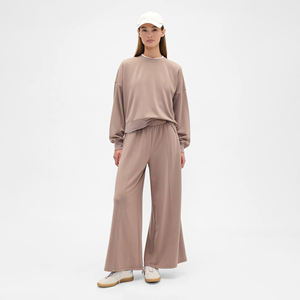 High Quality Customized Oversize <b>Women's</b> <b>Sweatshirt</b> Drop-Shoulder trendy Bow Style with Crewneck and <b>Long</b> Sleeves <b>for</b> Winter - Product Image 3