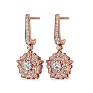 Pendientes de Diamantes con Diseño Floral - Product Image 2