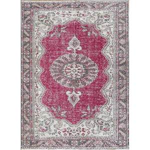 Alfombra de Lana Anudada a Mano de Gran Tamaño, Diseño de Medallón Rojo y Naranja, para Sala de Estar, Pasillo Rectangular, Modelo Pae-2319 - Product Image 1