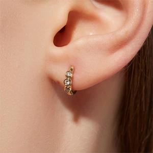 Pendientes de plata de primera ley y circón para mujer, aretes pequeños, plata esterlina 925, Circonia cúbica, Zirconia, circonita, zirconita, oro de 18 quilates - Product Image 4