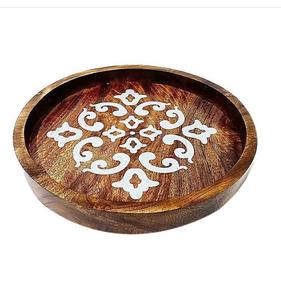 Top Choice <b>Round</b> Rattan <b>Tray</b> with Mother of Pearl MOP Inlay for Restaurant and Hotel <b>Serving</b> <b>Trays</b> Wholesale From India - Product Image 5