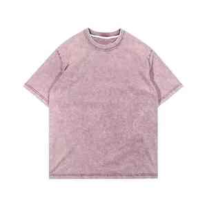 Top Premium venta al por mayor ácido lavado gota hombro camiseta 100% algodón Jersey en blanco liso cómodo tamaño Slim Fit hombres camiseta - Product Image 6