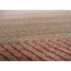 Manchaha Beige & <b>Brown</b> Hand Knotted <b>Wool</b> & Bamboo Silk Rugs-Les-2336 Striped Rectangle for Bedroom and Hallway for Home Use - Product Image 2