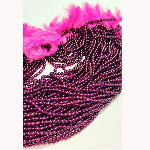 50เส้นของพลอยโกเมน rhodolite สีชมพูธรรมชาติลูกปัดเรียบ3มม. ความยาว15นิ้วสร้อยคอลูกปัด1920 - Product Image 4