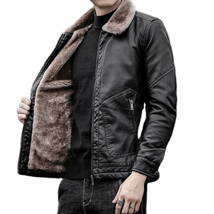 Chaqueta de cuero PU a prueba de viento para hombre de otoño e invierno, chaqueta de cuero de marca de moda para hombre, chaqueta de hombre de alta calidad con soporte de Color sólido - Product Image 3