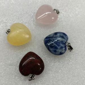 Colgante de piedra MIX de Plata de Ley 925 de alta calidad, corazón increíble, piedra preciosa, plata y ajuste a la venta - Product Image 1