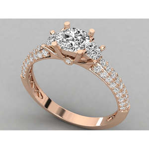Anillo de Diamantes Solitario de Oro de 14K para Mujer, Diseño Brillante - Product Image 3