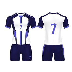 Uniformes de Fútbol de Alta Calidad con Logotipo Personalizado, 100% Poliéster, Secado Rápido, Transpirables, Cuello en V, para Hombre, Último Diseño - Product Image 1
