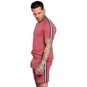 Survêtement d'été à manches courtes pour hommes, survêtement de sport, ensembles courts de plage, matériau en coton personnalisé à séchage rapide pour hommes - Product Image 3