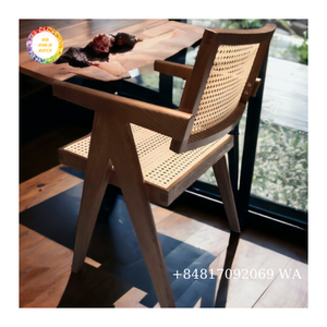 Chaise de salle à manger en rotin en bois massif de café de restaurant simple nordique du Vietnam - Product Image 2