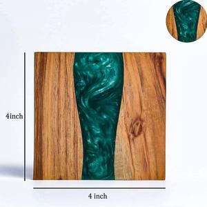 Sous-verres en bois écologiques de luxe, design Art Déco, artisanat personnalisé, cadeau de mariage ou de pendaison de crémaillère pour maison neuve ou appartement - Product Image 2