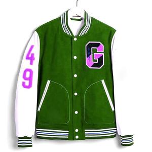Nuevo estilo Sating Bomber Versity Jacket Bordado personalizado Seda Versity Chaqueta de béisbol Pakistán - Product Image 3