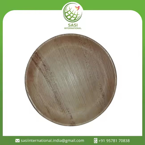 Options biodégradables d'assiettes jetables élégantes et robustes en feuille de palmier pour le service de nourriture de mariage et d'événement - Product Image 2