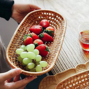Bol en rotin ovale au meilleur prix-Artisanat en osier naturel fait à la main pour le service de cuisine ou l'affichage à la maison, écologique et durable - Product Image 5