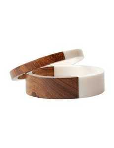 Conjunto de brazalete de madera Multicolor, pulsera de moda con corte de corazón para mujer, brazaletes redondos hechos a mano, joyería de moda - Product Image 4