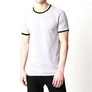Diseño a rayas OEM estilo personalizado ropa de hombre camisetas de algodón de alta calidad transpirable Casual en blanco manga corta Camiseta de verano - Product Image 1