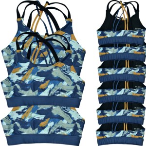 Venta caliente diseño personalizado y Logo Mujeres Fitness Workout Set de alta calidad de impresión por sublimación Niñas Running Spandex Sujetador deportivo - Product Image 1