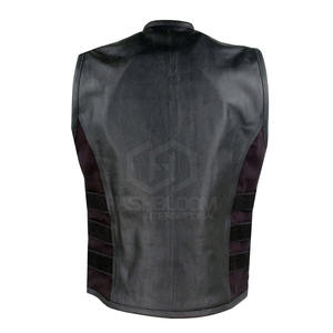 Men's <b>Slim</b> Fit Cow Hide Leather <b>Vest</b> Custom Made Casual Breathable Fashionable Button Closure Sleeveless Winter Outdoor Wear - Product Image 3